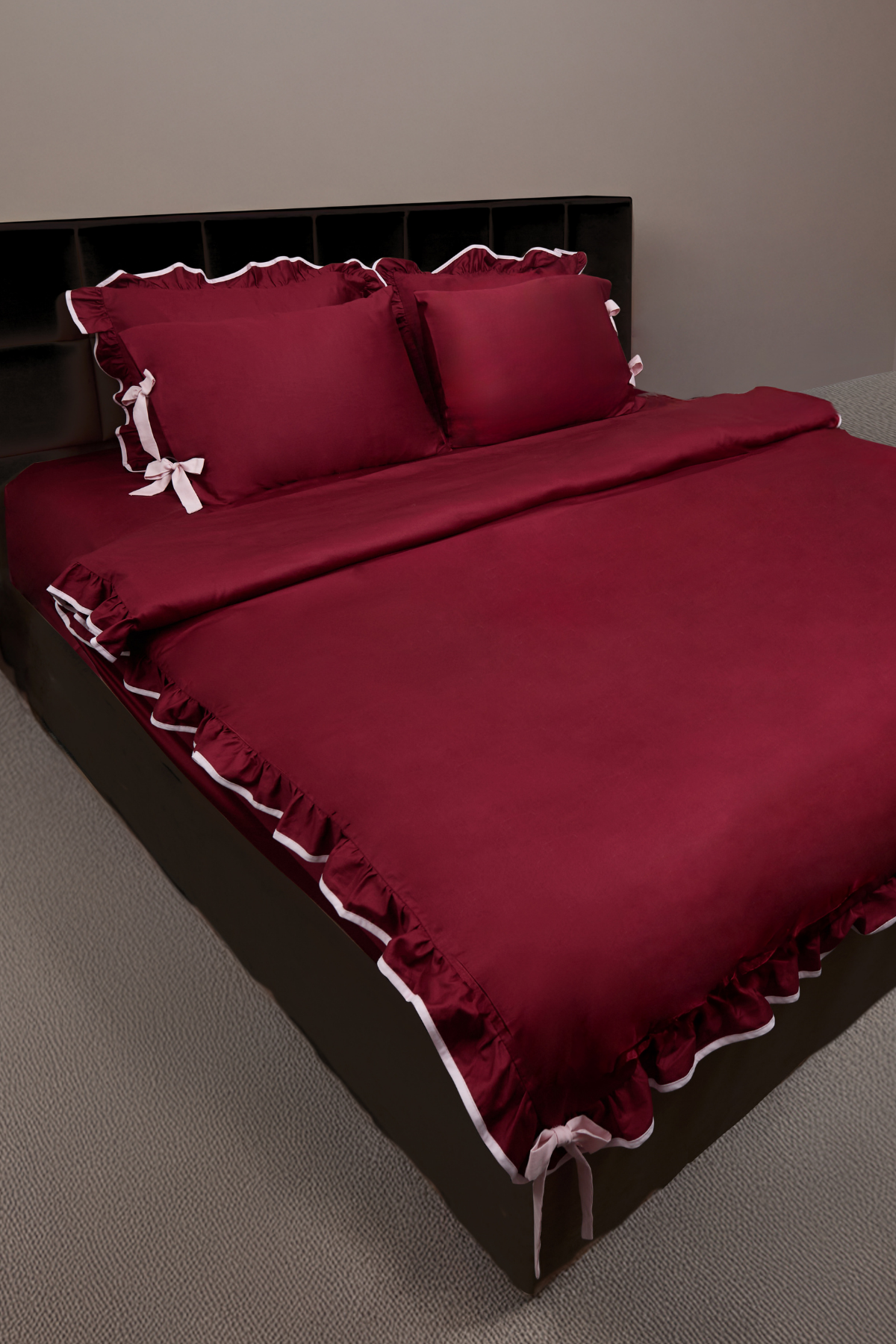 LIQUIDE DUVET COVER BORDEAUX