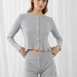 AMOUR HEART SHORTS SET SILVER