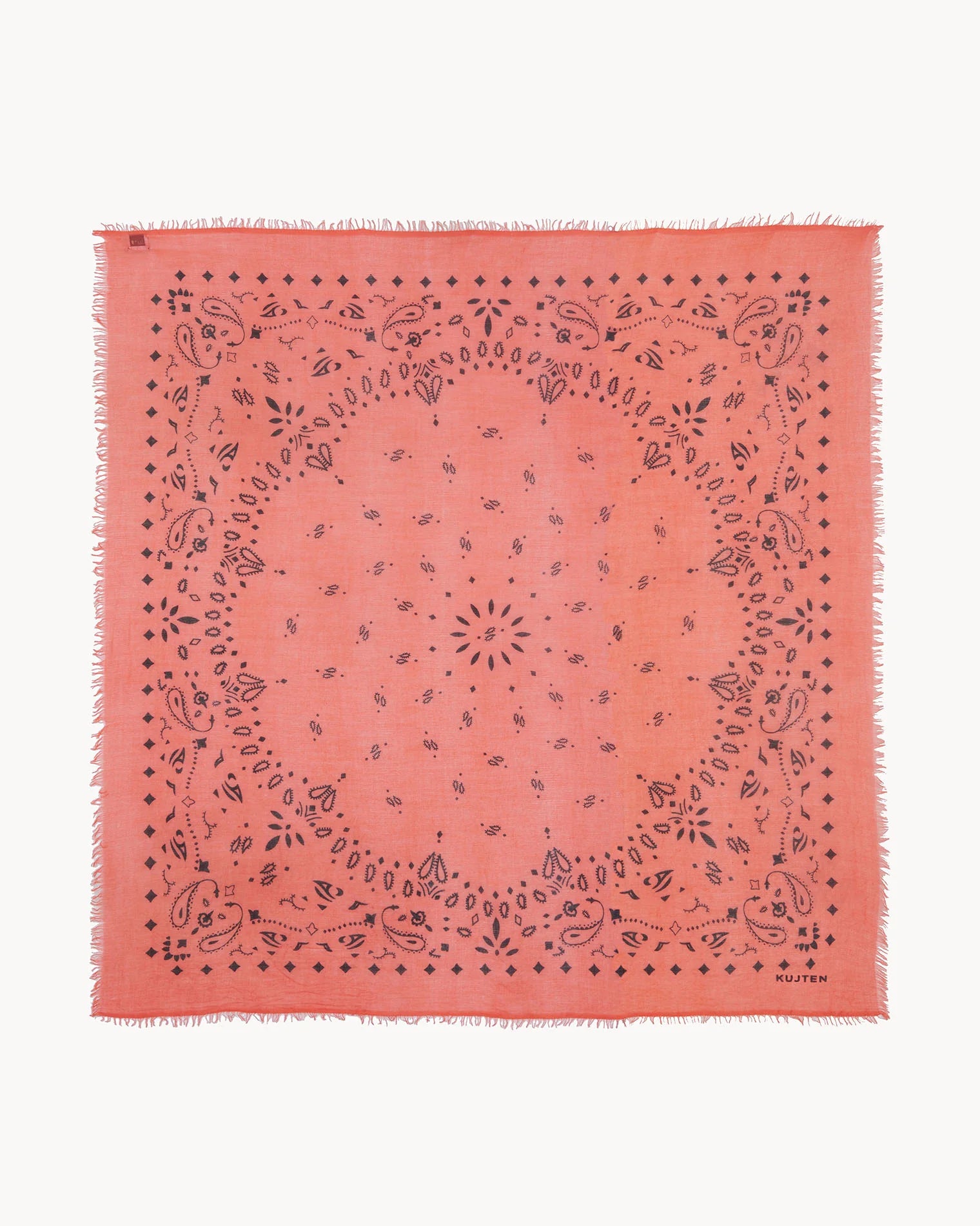 KUJTEN EXTRA LARGE BANDANA EFFY NEON CORAL ORANGE