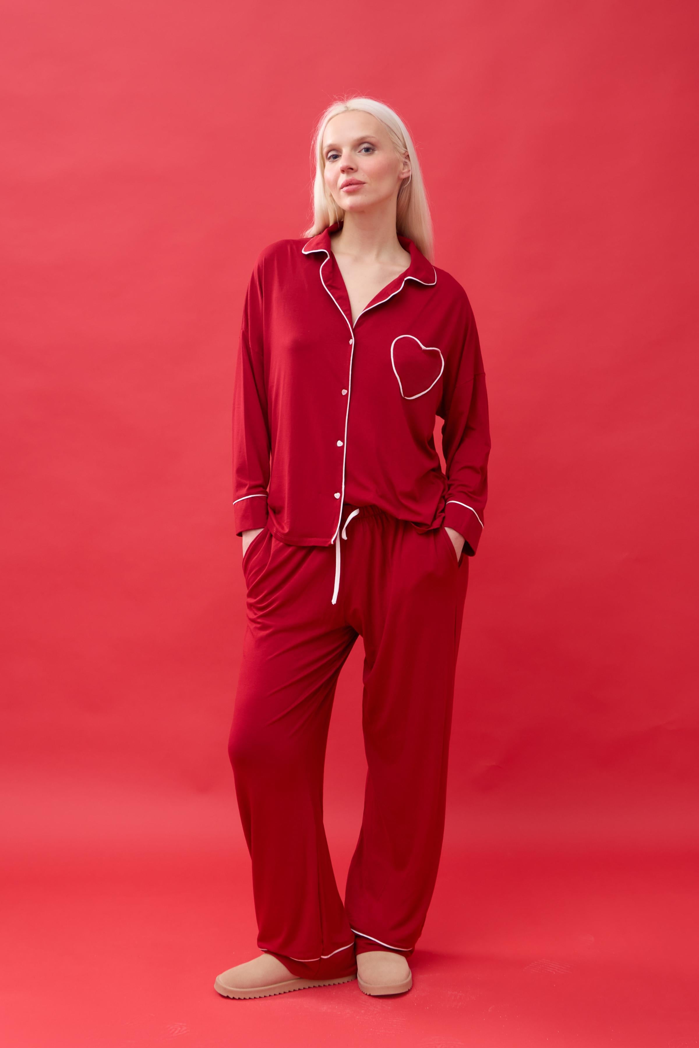 HEART PYJAMAS RED