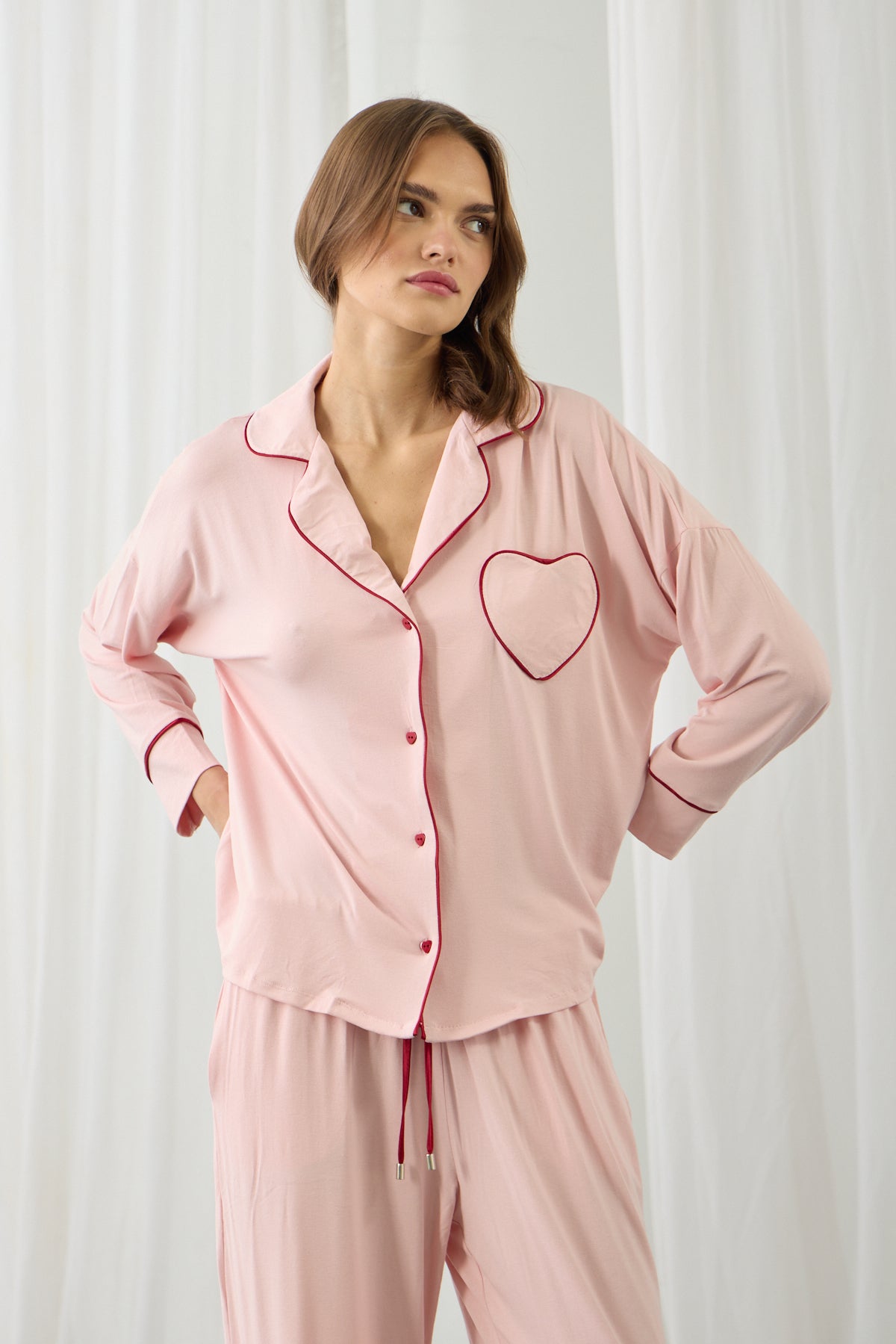 KALPLİ PİJAMA PEMBE