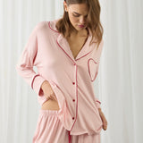 AMOUR KALPLİ PİJAMA PEMBE