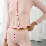 AMOUR HEART SHORTS SET PINK