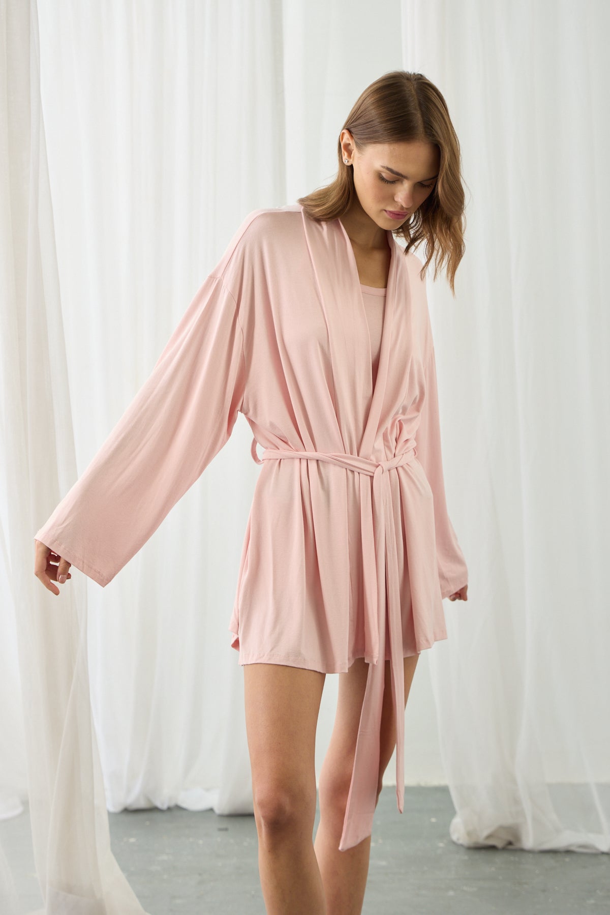 CHLOE KİMONO ELBİSE PEMBE