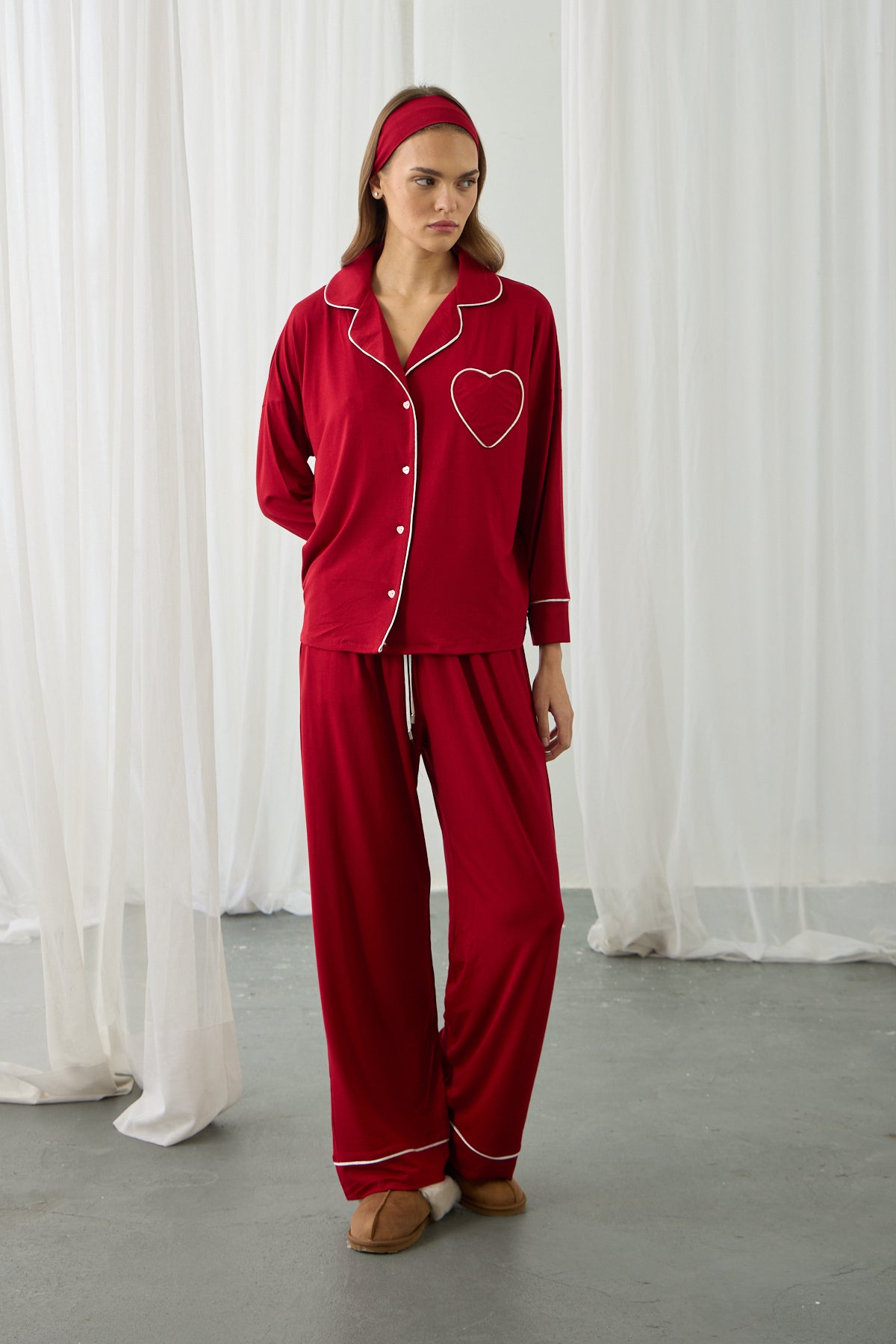 AMOUR HEART PYJAMAS RED