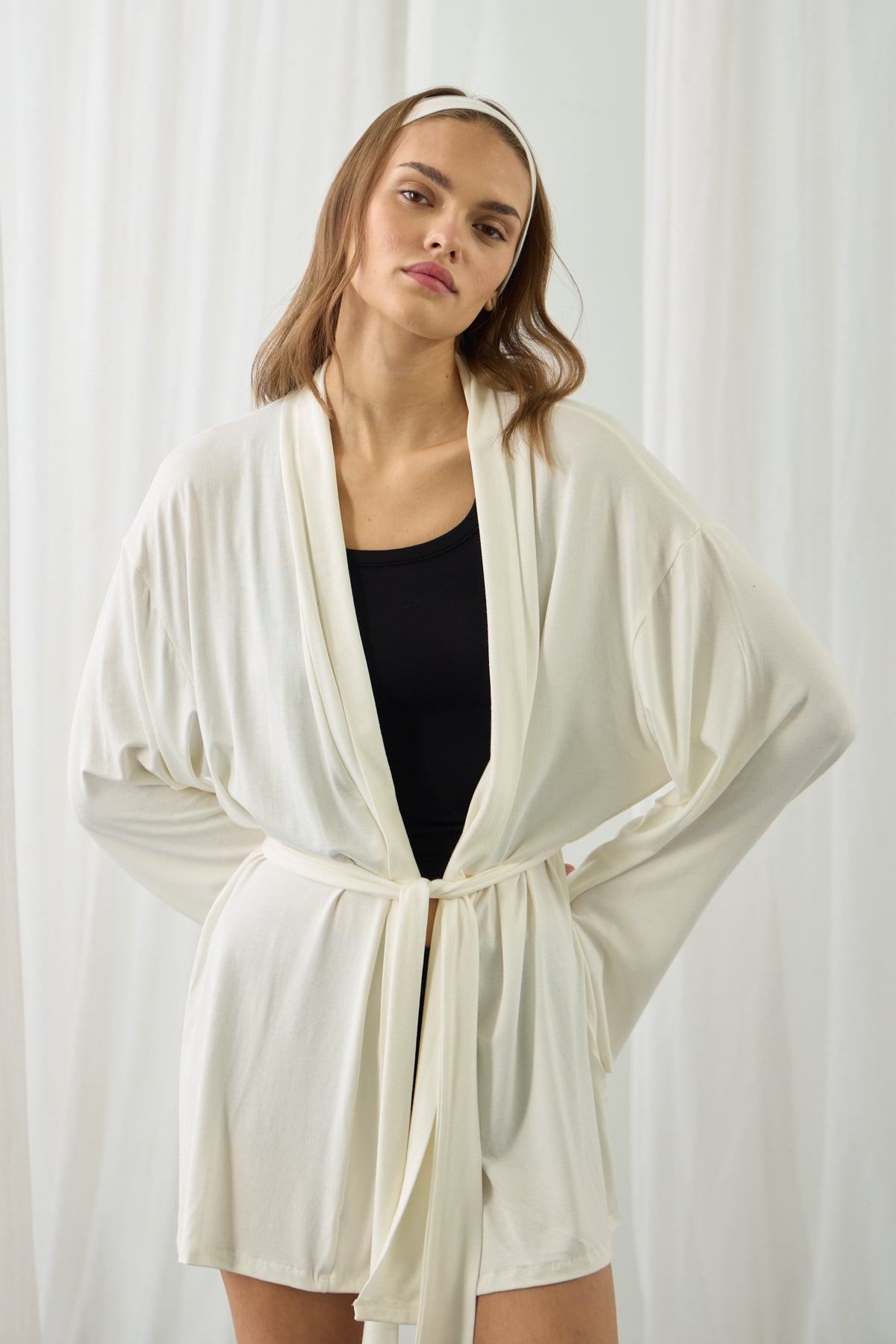 CHLOE KIMONO DRESS WHITE
