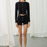AMOUR HEART SHORTS SET BLACK