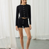AMOUR HEART SHORTS SET BLACK