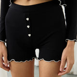 AMOUR HEART SHORTS SET BLACK