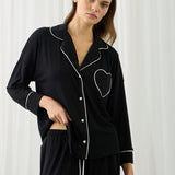 AMOUR HEART PYJAMAS BLACK