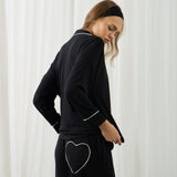 AMOUR HEART PYJAMAS BLACK