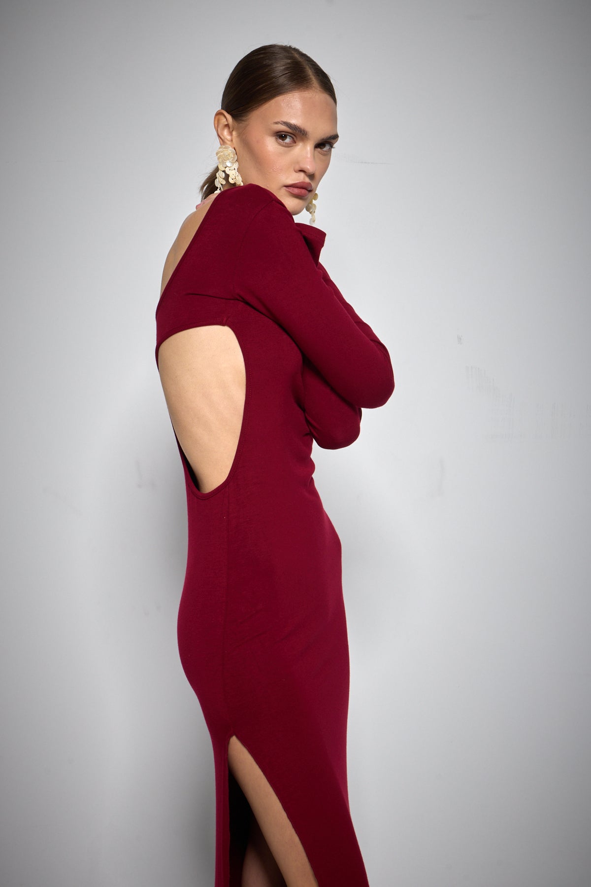 RAVEN ELBİSE BORDO