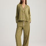 MING COTTON PYJAMA SET OLIVE GREEN