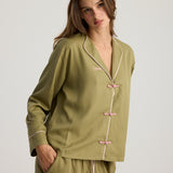 MING COTTON PYJAMA SET OLIVE GREEN