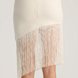 LIZA ASYMMETRICAL FRINGED MINI SKIRT BURGUNDY