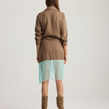 BIANCA FRINGED SHIRT DRESS MINK