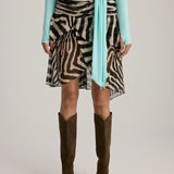 RIVA ZEBRA PATTERN RUFFLED SKIRT