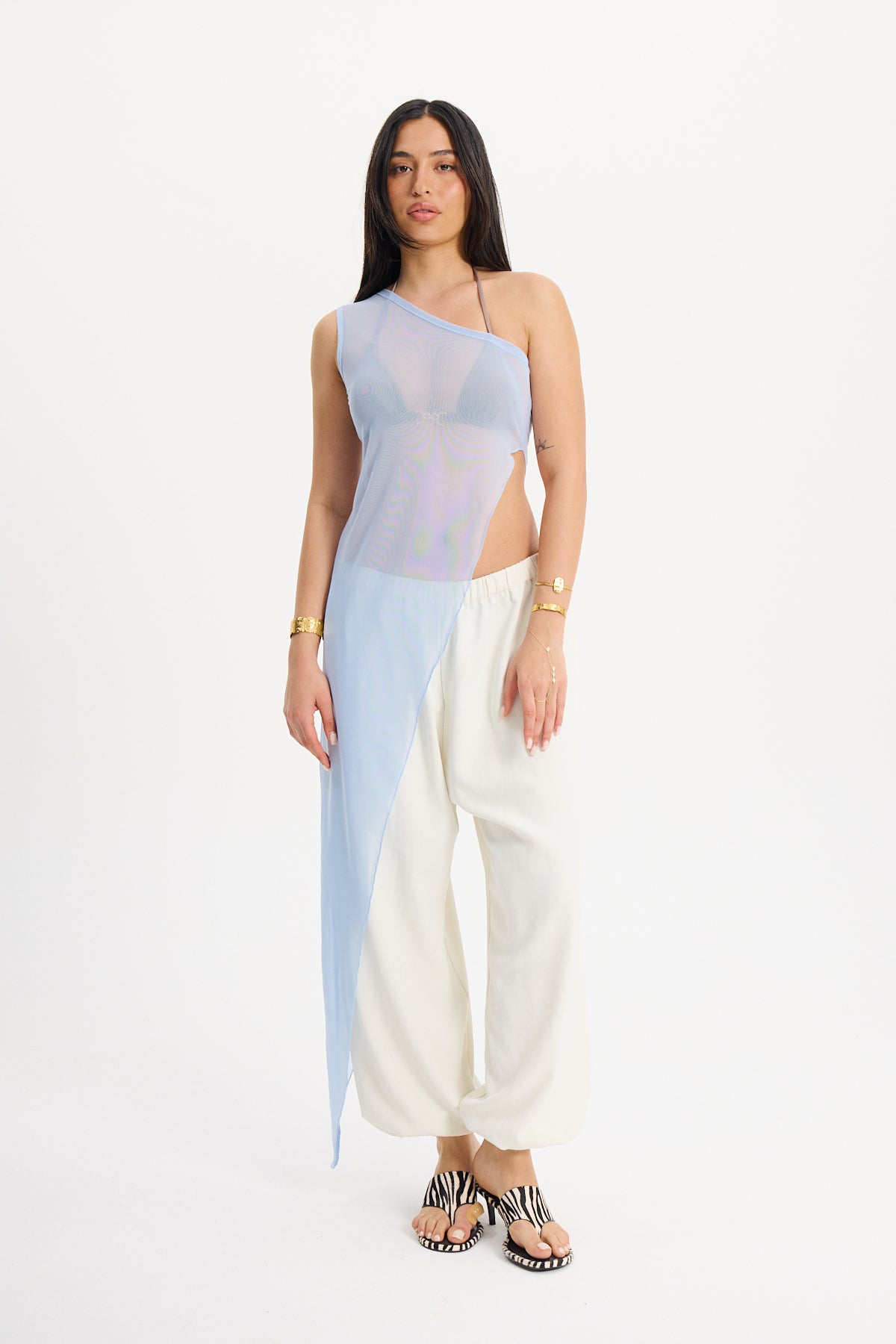 ONE SHOULDER SUE BLOUSE BLUE