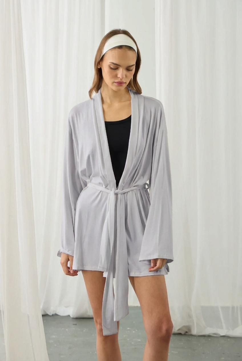 CHLOE KIMONO DRESS SILVER