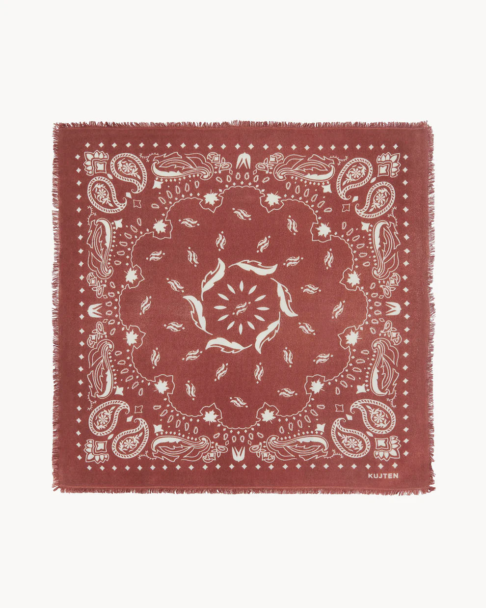 KUJTEN LARGE BANDANA HACHIKO FEATHER EARTH BURGUNDY