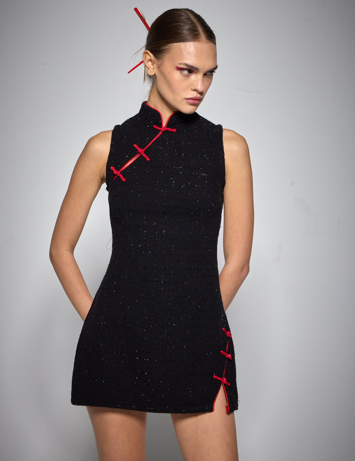 ASIAN MINI DRESS BLACK
