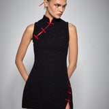 ASIAN MINI DRESS BLACK