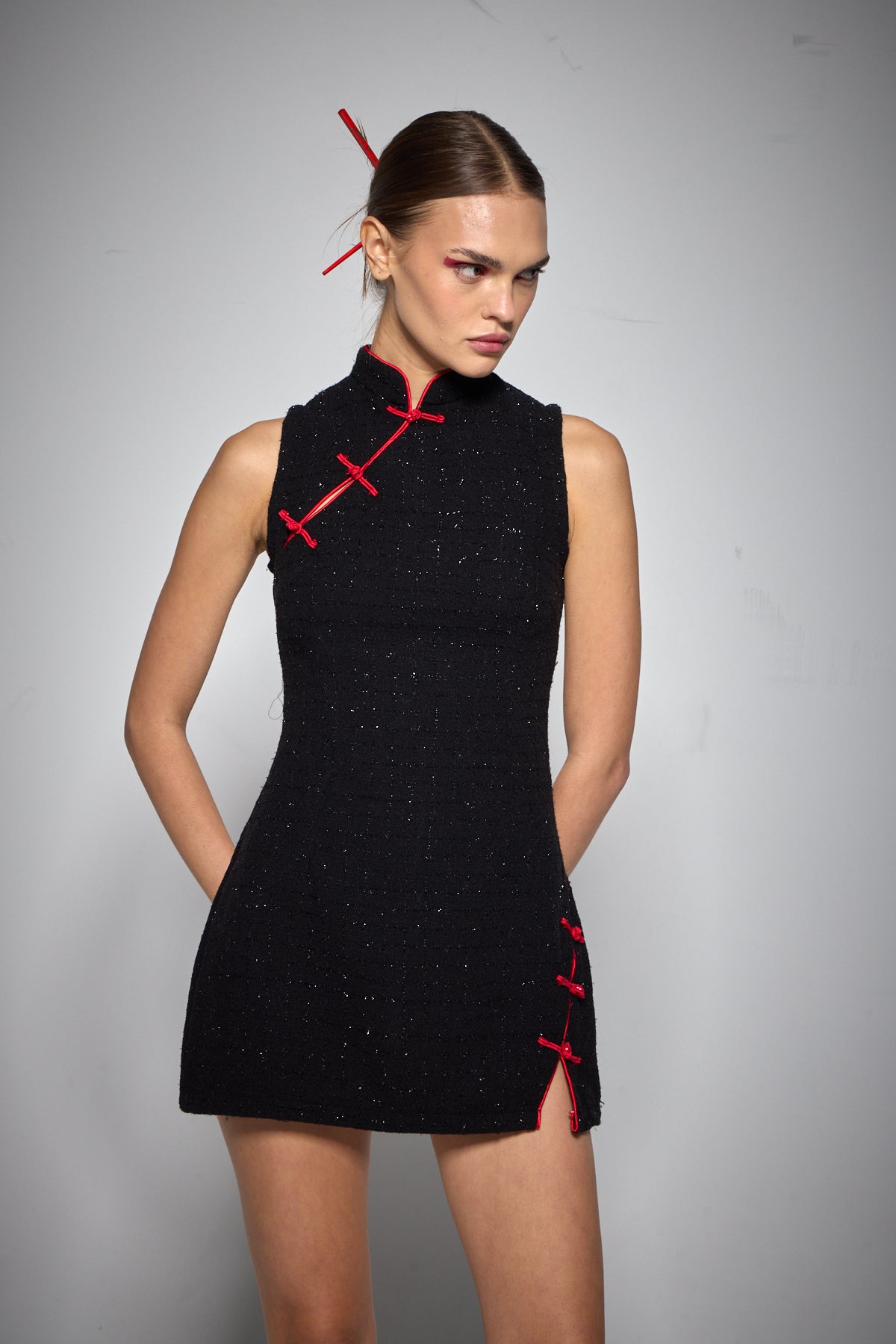 ASIAN MINI DRESS BLACK
