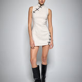 ASIAN MINI DRESS ECRU