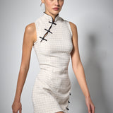 ASIAN MINI DRESS ECRU