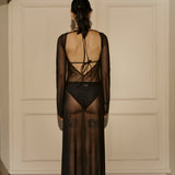 AURORA PAREO DRESS BLACK