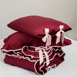 LIQUIDE DUVET COVER BORDEAUX