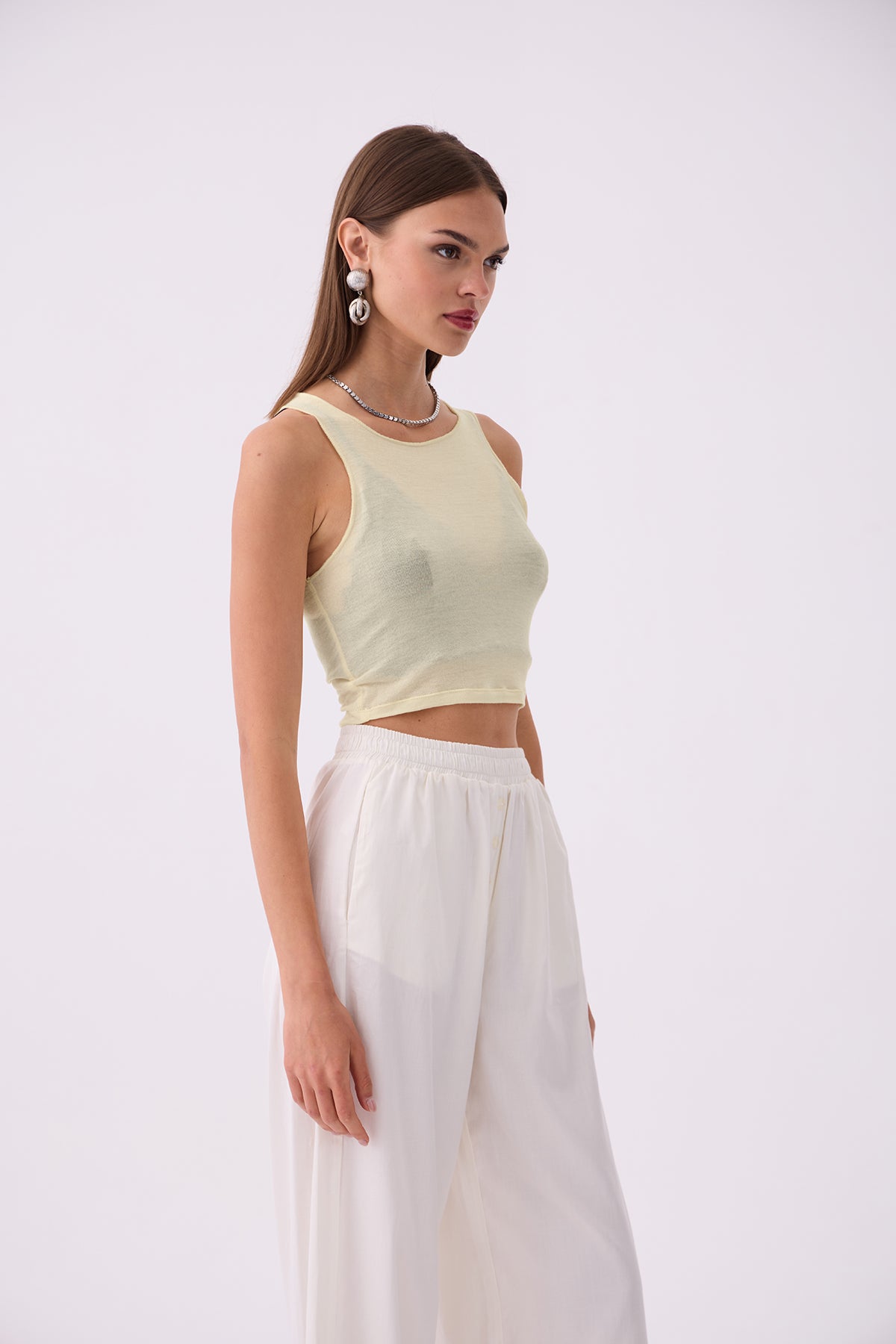 HALTERNECK BLOUSE YELLOW