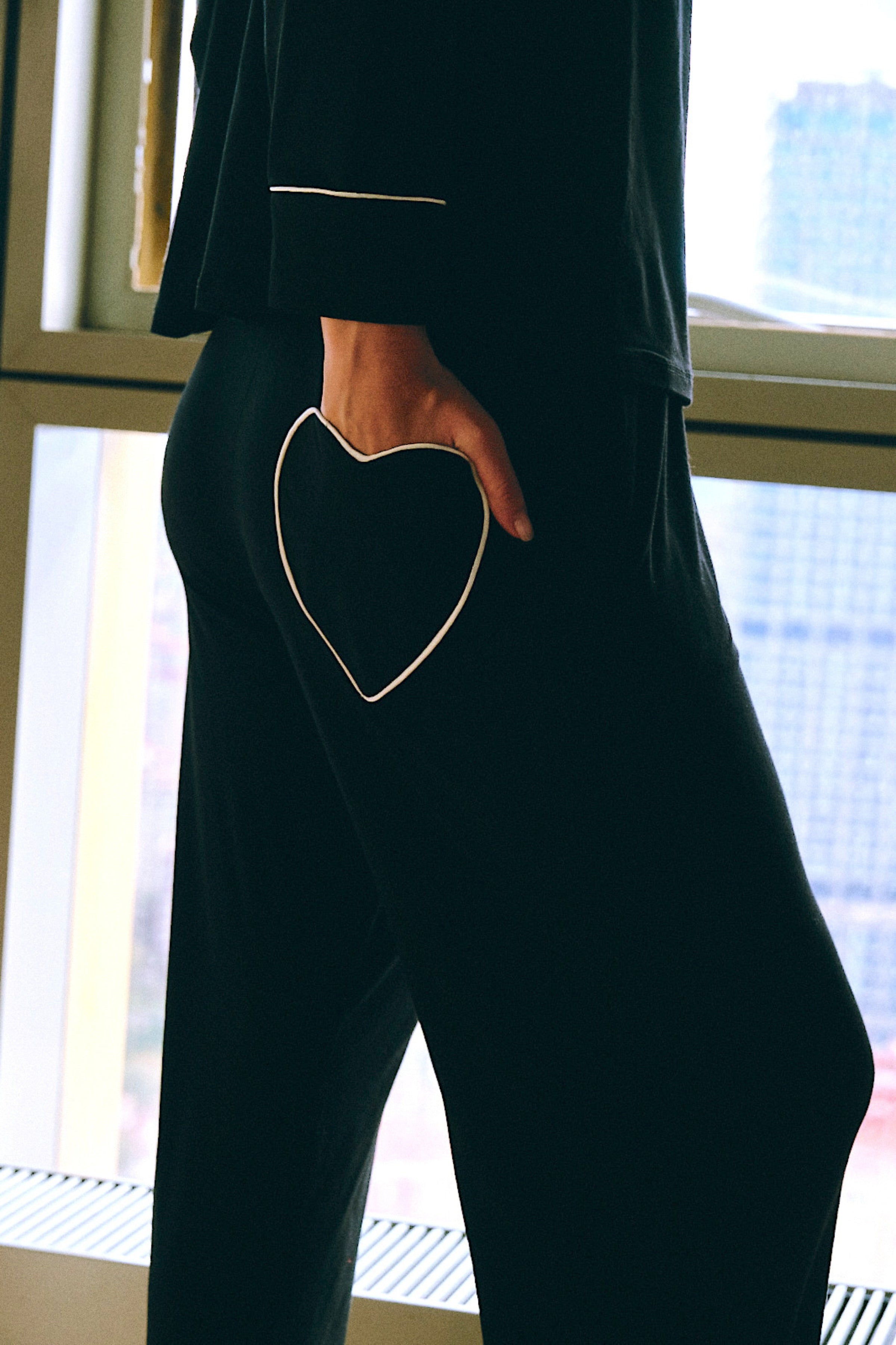 HEART PYJAMAS BLACK