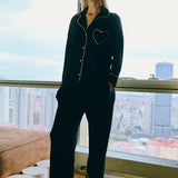 AMOUR HEART PYJAMAS BLACK