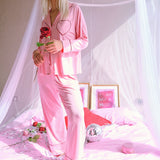 AMOUR KALPLİ PİJAMA PEMBE