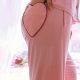 AMOUR KALPLİ PİJAMA PEMBE