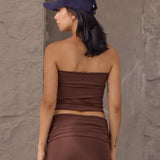 KIA SHORT SKIRT BROWN