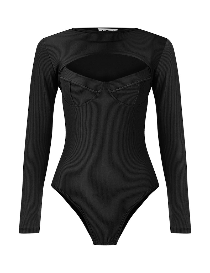 Liquide - Siyah North Bodysuit