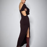 RAVEN DRESS BROWN