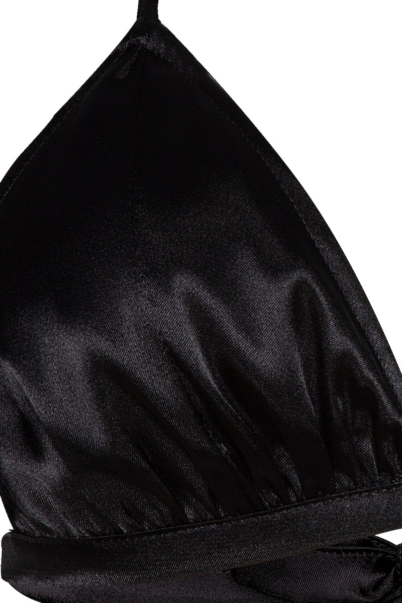 Liquide - Ev Giyim - Siyah Saten İç Çamaşırı