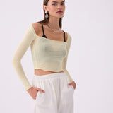 SQUARE COLLAR BLOUSE YELLOW