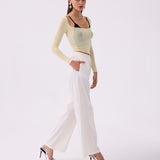 SQUARE COLLAR BLOUSE YELLOW