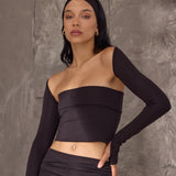 STRAPLESS TOP BLACK