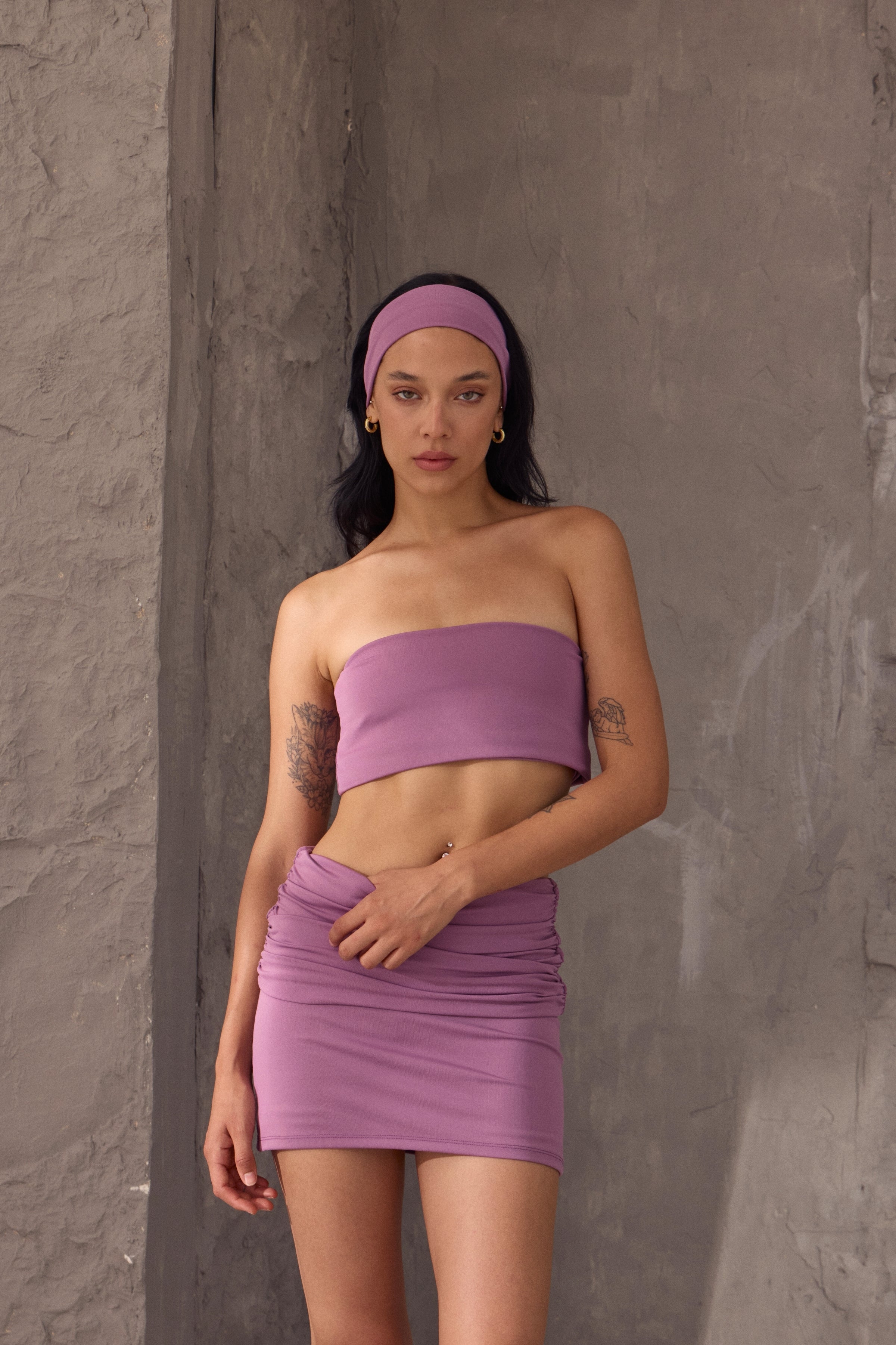 STRAPLESS TOP LILAC