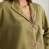 MING COTTON PYJAMA SET OLIVE GREEN