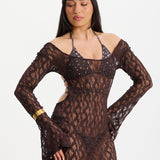 RAVEN PAREO DRESS BROWN