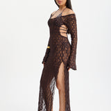 RAVEN PAREO DRESS BROWN