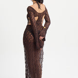RAVEN PAREO DRESS BROWN